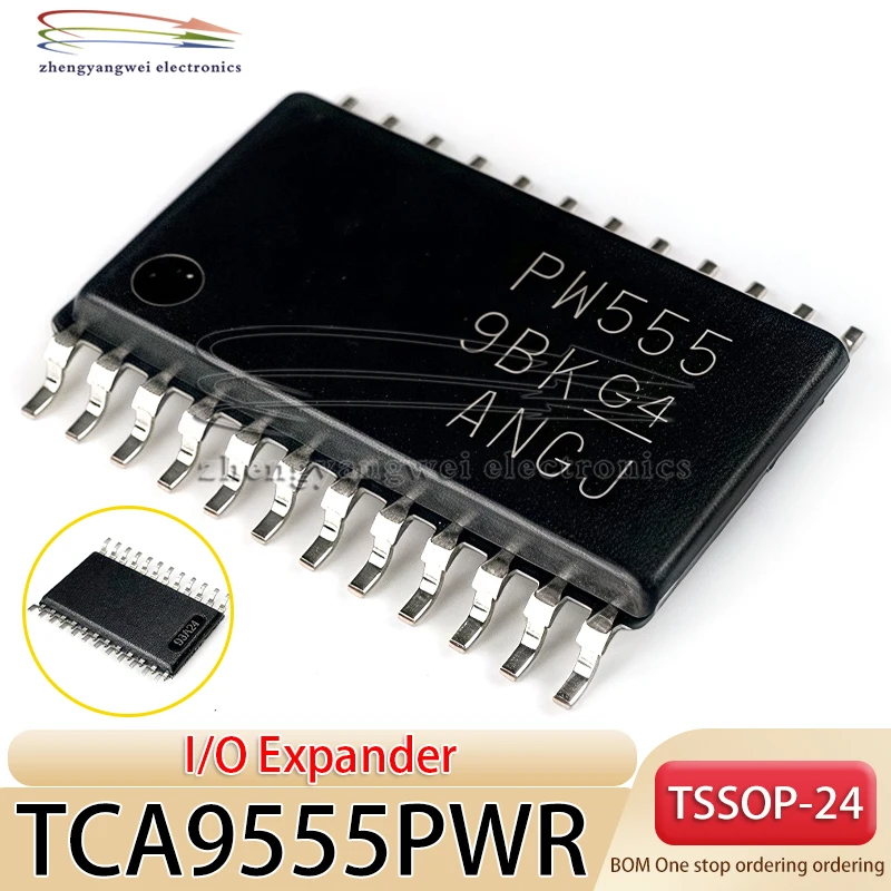 5 Stück TCA9555PWR PW555 TSSOP-24 mit Interrupt-Ausgang und Konfigurationsregister-Erweiterungs-IC-Chip