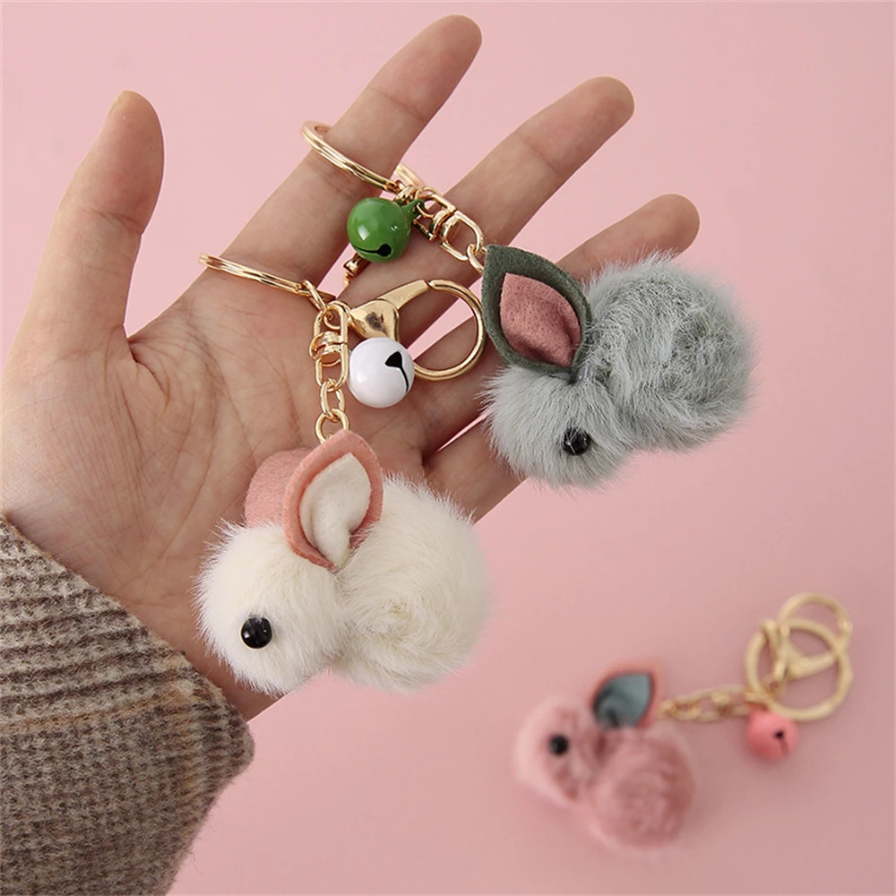 Mink Fur Pom Pom Ball Cute Keychain Charms Fluffy Bow Fox Key Chains  Pendant Women Bags Backpack Accessories Car Keyring - AliExpress