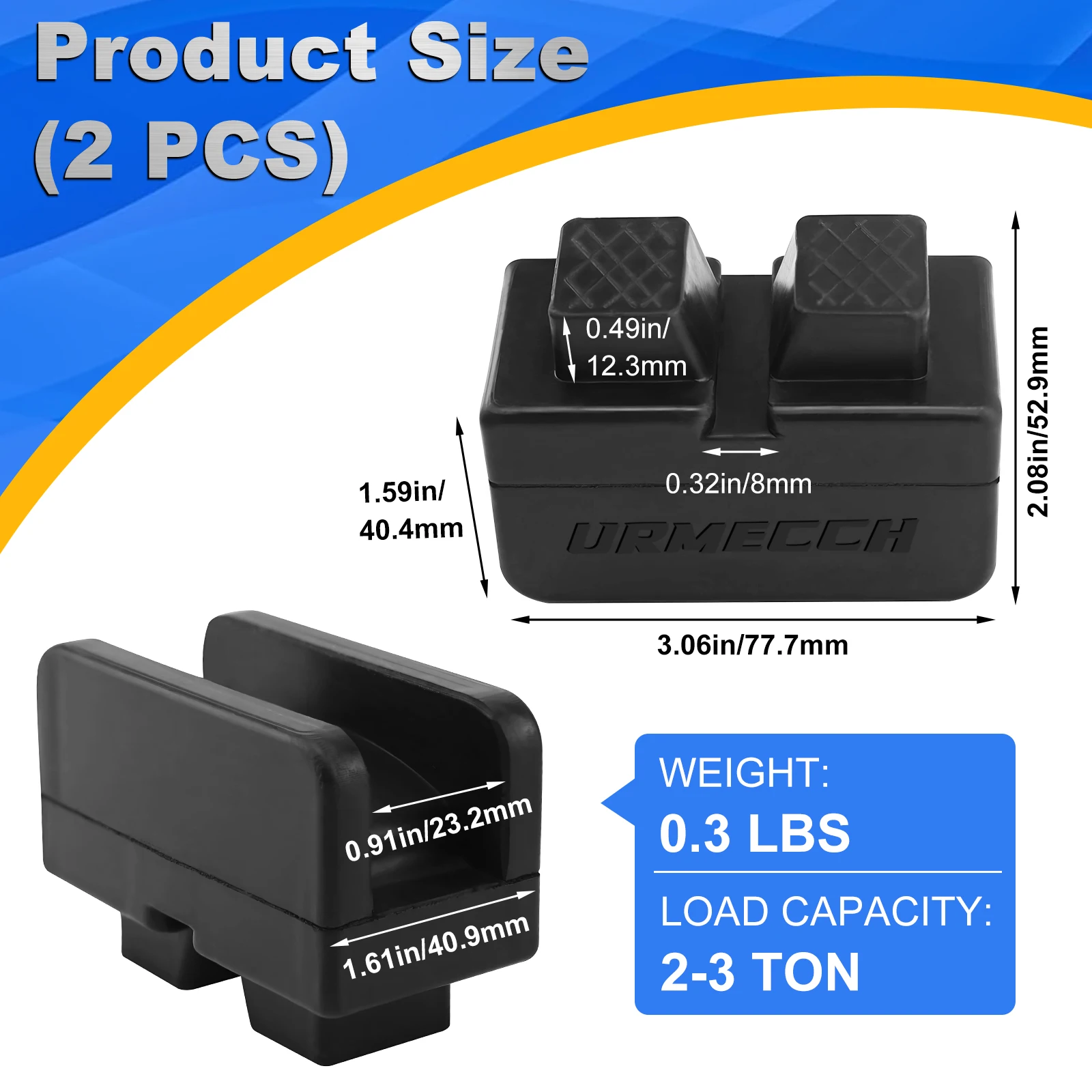 Potauto Universal Nylon PA6 Slotted Magnetic Jack Pad Jack