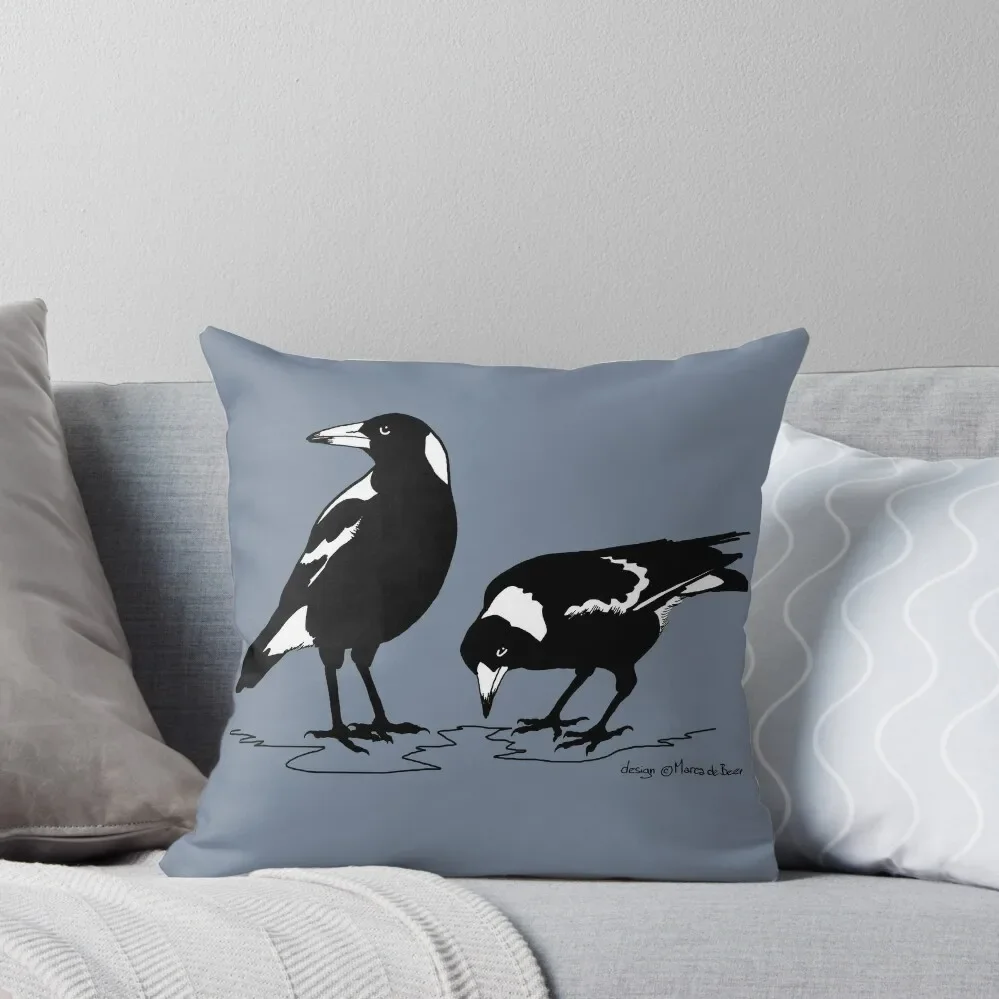 

MAGPIES - australian magpie graphic art t-shirt Throw Pillow Sofa Decorative Covers Luxury Cushion Cover Sofa Cover