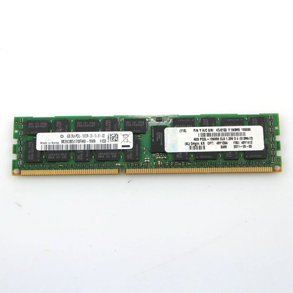 1PCS Server Memory For IBM RAM X3650 X3400 X3550 M3 49Y1394 49Y1412 47J0133 PC3L-10600R 4GB DDR3 1333 RDIMM 5 1PCS Server Memory For IBM RAM X3650 X3400 X3550 M3 49Y1394 49Y1412 47J0133 PC3L-10600R 4GB DDR3 1333 RDIMM - Image 3
