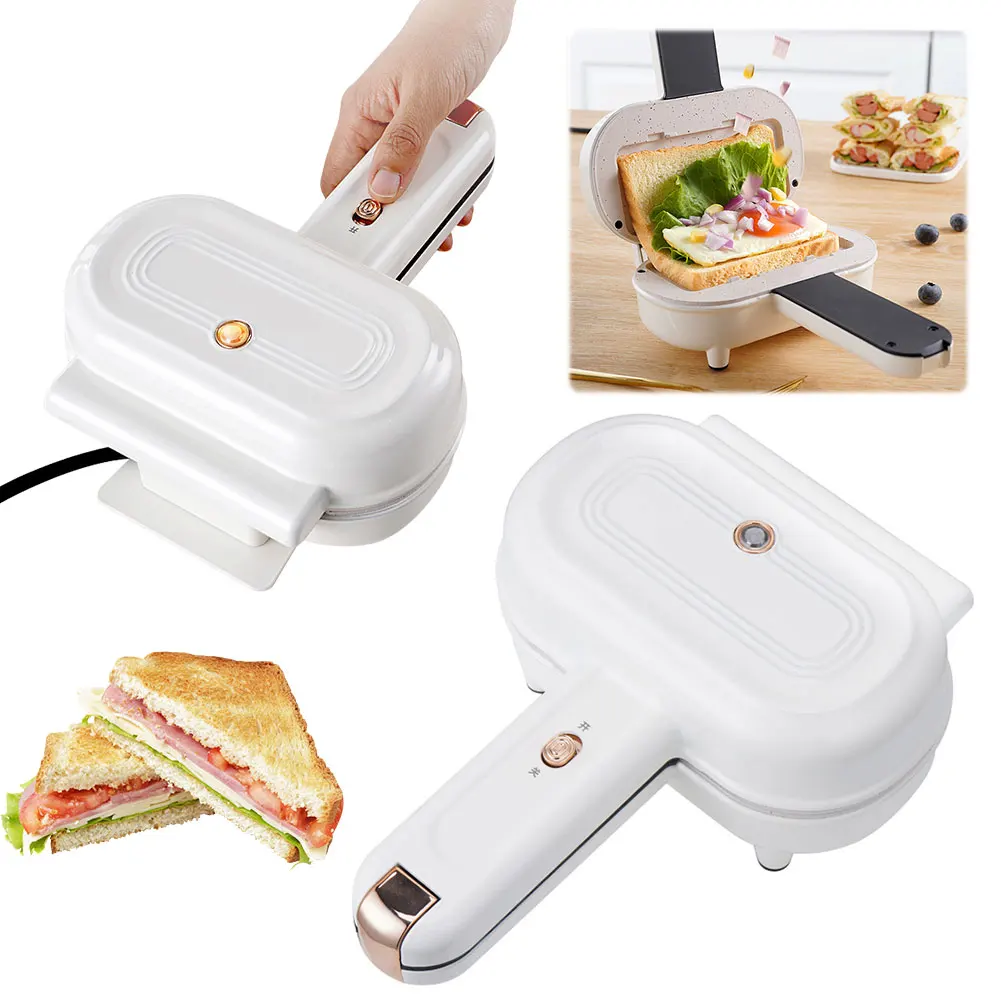 Sandwich Maker Mini Baking Pan Spill Proof Bread Hot Dog Toaster Double Sided Panini Press Non Stick for Breakfast 3