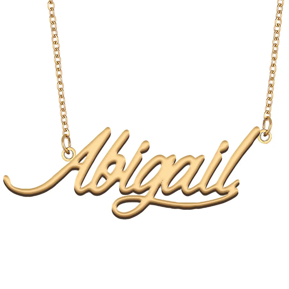 

Abigail Name Necklace for Women Stainless Steel Jewelry Gold Color Nameplate Pendants Collares Para Mujer Letters Choker