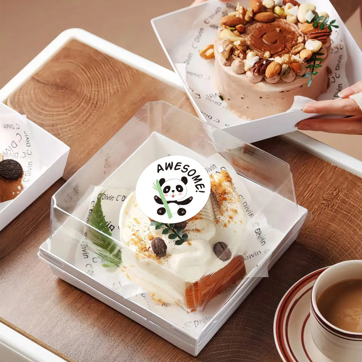 100-500PCS 어린이를위한 팬더 보상 스티커 롤, 1 인치 라운드 귀여운 동물 팬더 대나무 유치원 교사 동기 부여 스티커