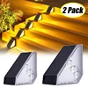 2Pack LED Solar Step Lamp Path Stair Outdoor Garden Lights Waterproof Balcony Light Decoration for Patio Stair Fence Light 1