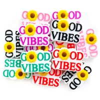 10Pcs Good Vibes Silicone Beads DIY Making Baby Toys Pacifier Chain Pendants Necklace Jewelry Accessories 2
