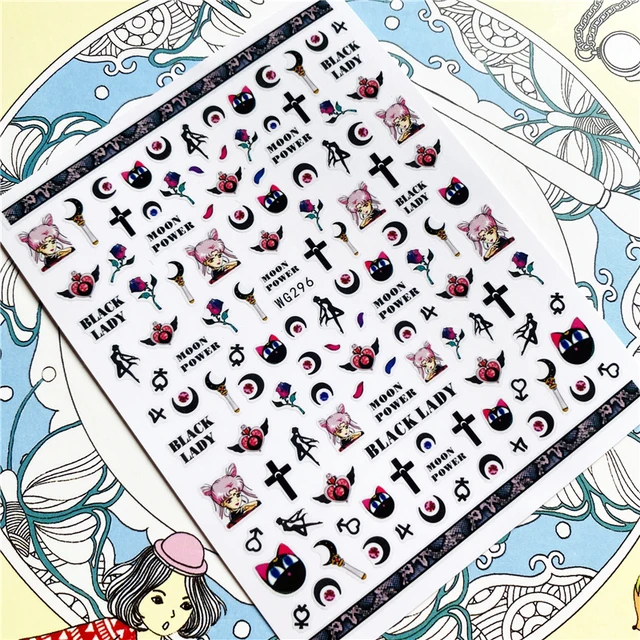 TSC-119 TSC-282 TSC-130  Japanese hot blooded anime 3D Back glue Nail Art Stickers Decals Sliders Nail ornament decoration WG296