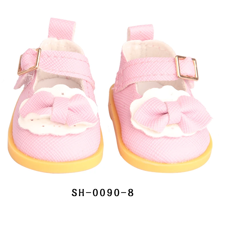 1/6 Cute 5.5cm PU Leather Bow Doll Shoes Boots For 14" American& EXO Doll Mini Shoes Accessories For 32-33 Russia DIY Doll TOY