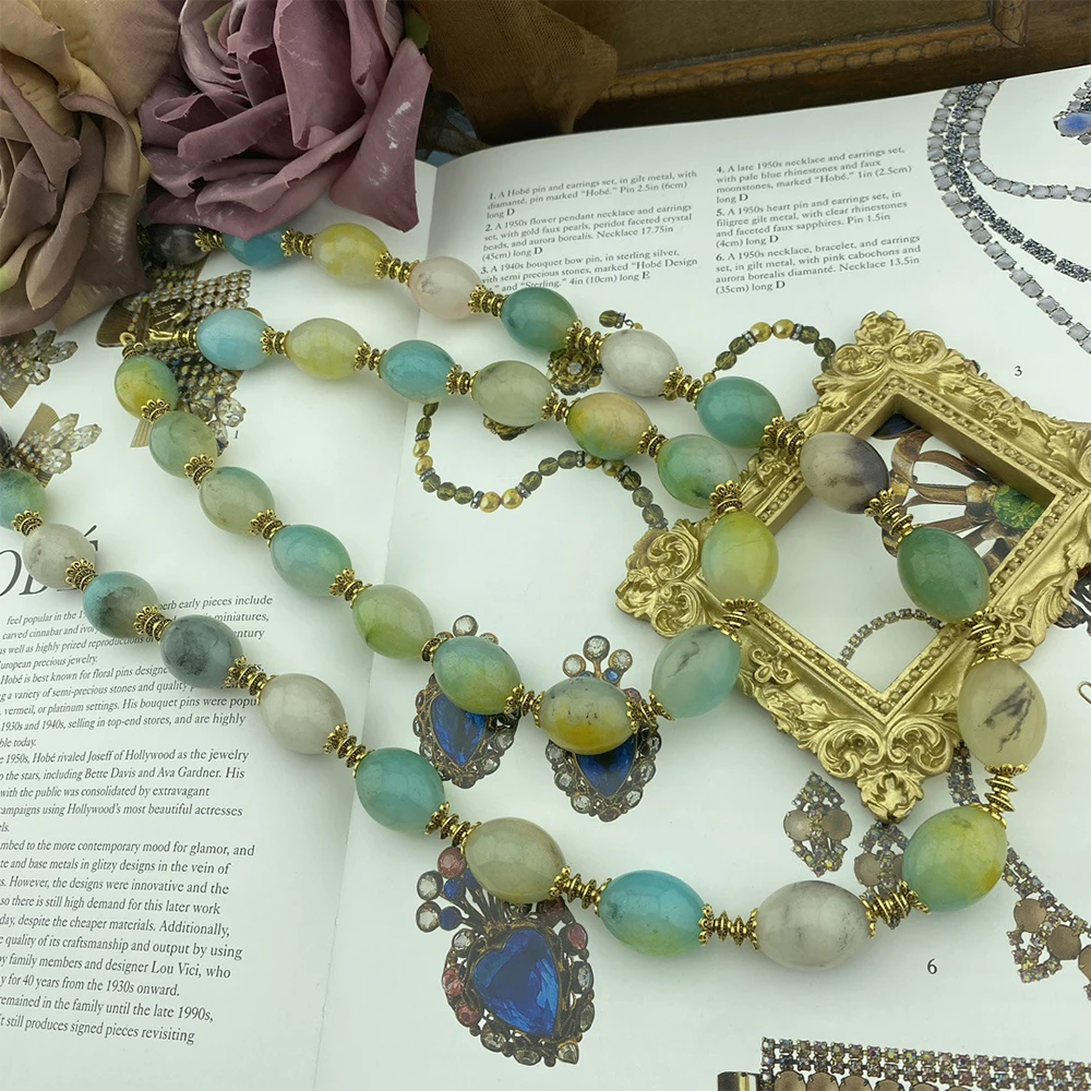 

Vintage Sweet Temperament Natural Agate Necklaces for women's girl gift wedding party Choker jewelry wholesale