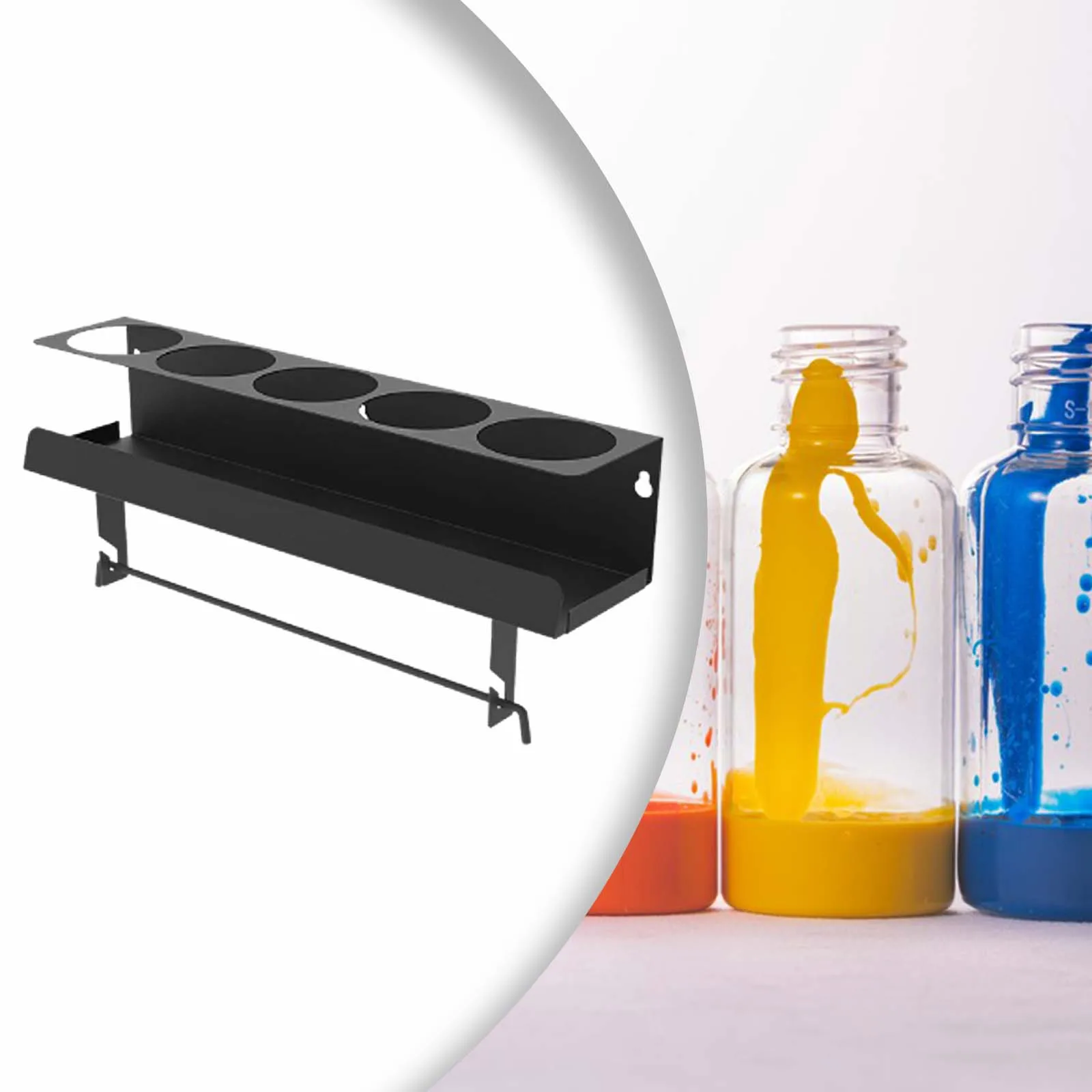 thumbnail image 2 of Steel Spray Can Holder - Wall-Mounted Organizer Rack For 5 Aerosol Cans Garage Storage 2 of 13