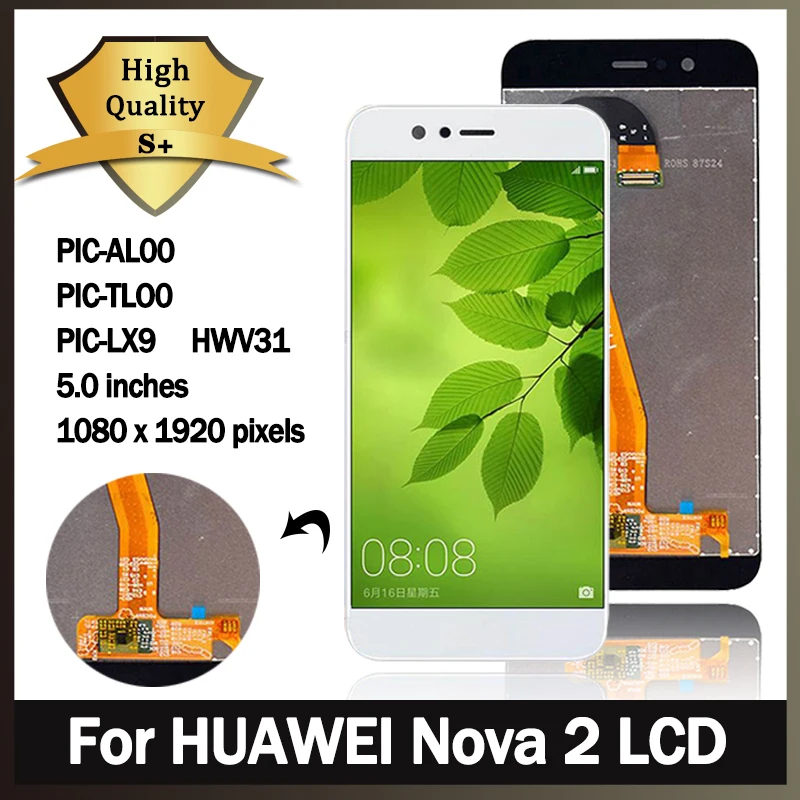 

Протестировано для Huawei Nova 2 Lcd PIC-AL00, PIC-TL00, PIC-LX9 экран дисплея, сенсорная панель дигитайзера для Huawe Nova2 LCD