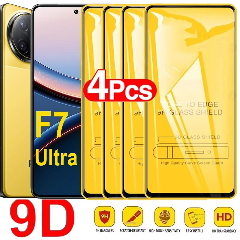 Premium 9D Tempered Glass Screen Protector - Full Cover, 4-Pack