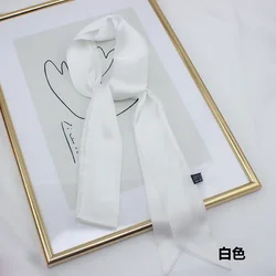 Elegant Silk Satin Hair Scarf and Fashion Accessory (WHITE)