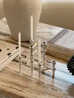 Silver Candlestick Metal Molecular Structure Candle Holder Centerpiece Living Room Decoration Gift Home Decore Candelabra 2