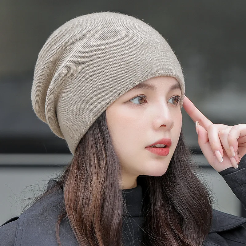 

CNTANG 2024 Autumn Winter Fashion Knitted Hat Solid Color Warm Beanies For Men Women Hip Hop Pullover Caps Casual Women's Hats
