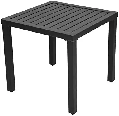 

Metal Square Bistro Side End Table,Black Small coffee table Table top Small end table Tea table Mesas End table for bedroom Blu