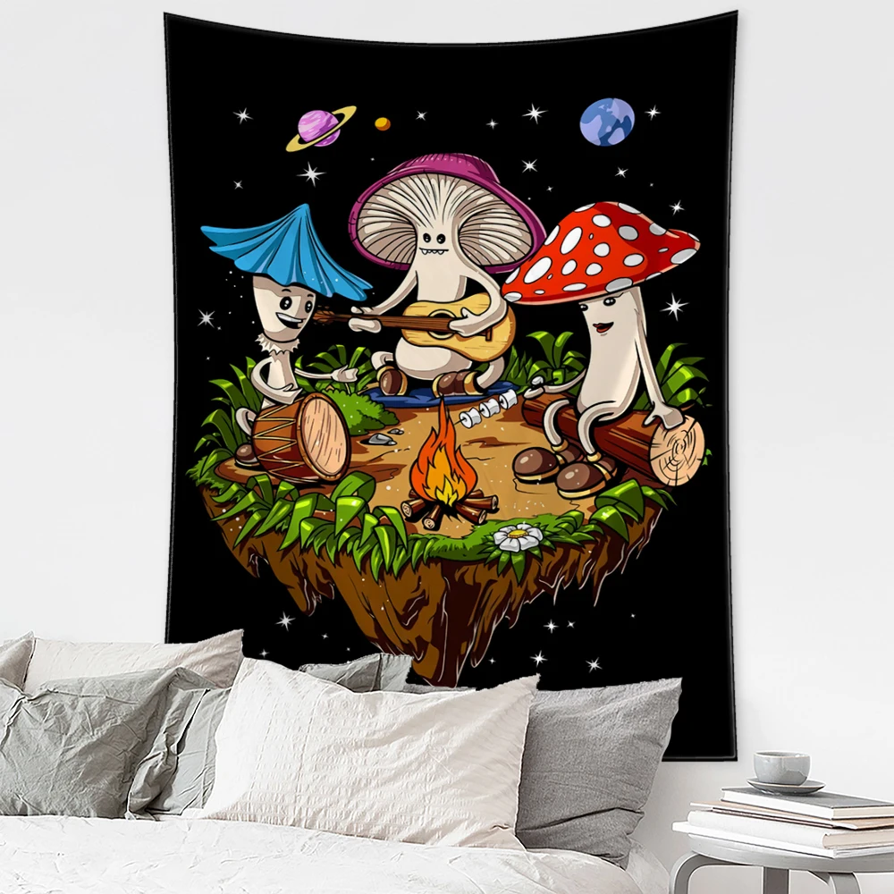 Tapestry Alien Mandala Hippie Psychedelic Art Mushroom Eye Wall Hanging Living Room Home Dorm Decor Cloth
