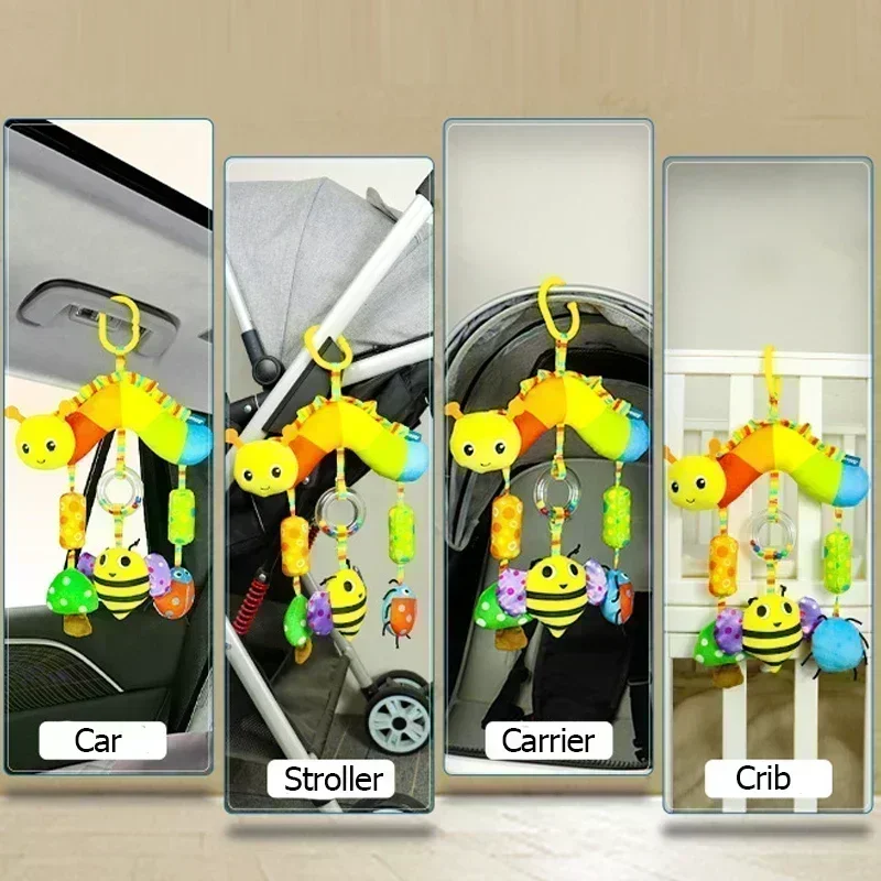 Baby Toys 0 3 6 12 Months Rainbow Activity Plush Animal Stroller Hanging Toy Baby Car Seat Crib Travel Sensory Toys baby toys