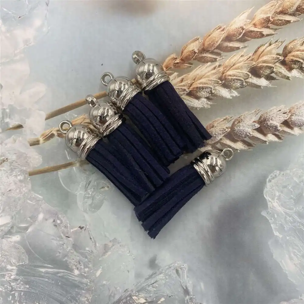 7-70 stücke 38mm Splitter Wildleder Faux Leder Quasten Für Keychain Handy Straps Schmuck DIY Anhänger Handwerk Zubehör quaste – Detail 6