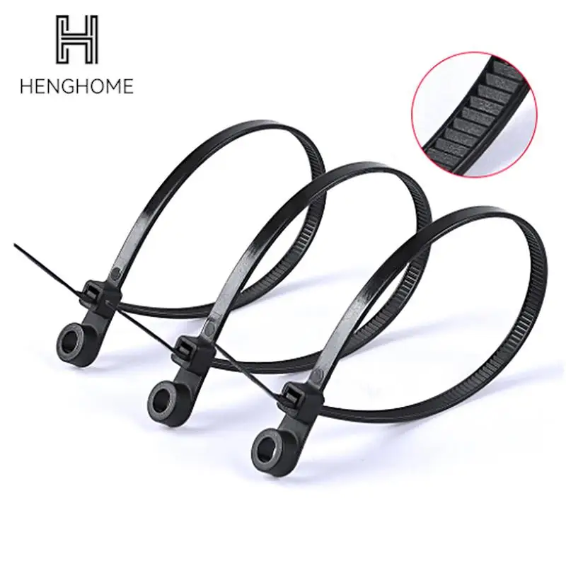 

100pcs Nylon Cable Tie Fixed Cable Tie Nylon Cable Ties with Screw Hole Mount Self Locking Loop Wrap Bundle Tie Straps