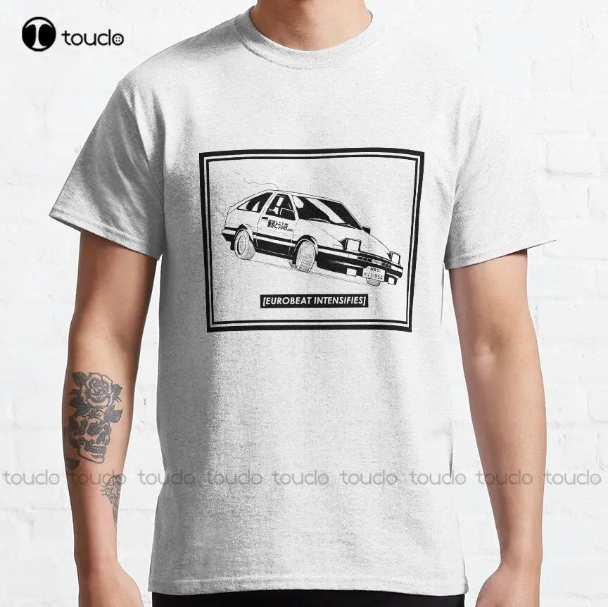 

Классическая футболка Eurobeat intensify Ae86 Kansei Dorifto Initial D Car, футболка дяди, креативная забавная футболка, индивидуальный подарок