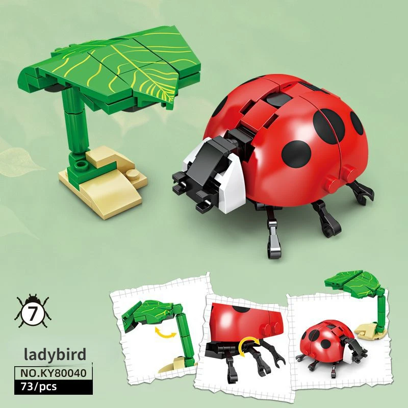 Insect Building Block Assembly Toy, Praying Mantis, Bee, Forest Animal Assembly Model, CHILDREN'S Birthday Gift, Boys and Girls