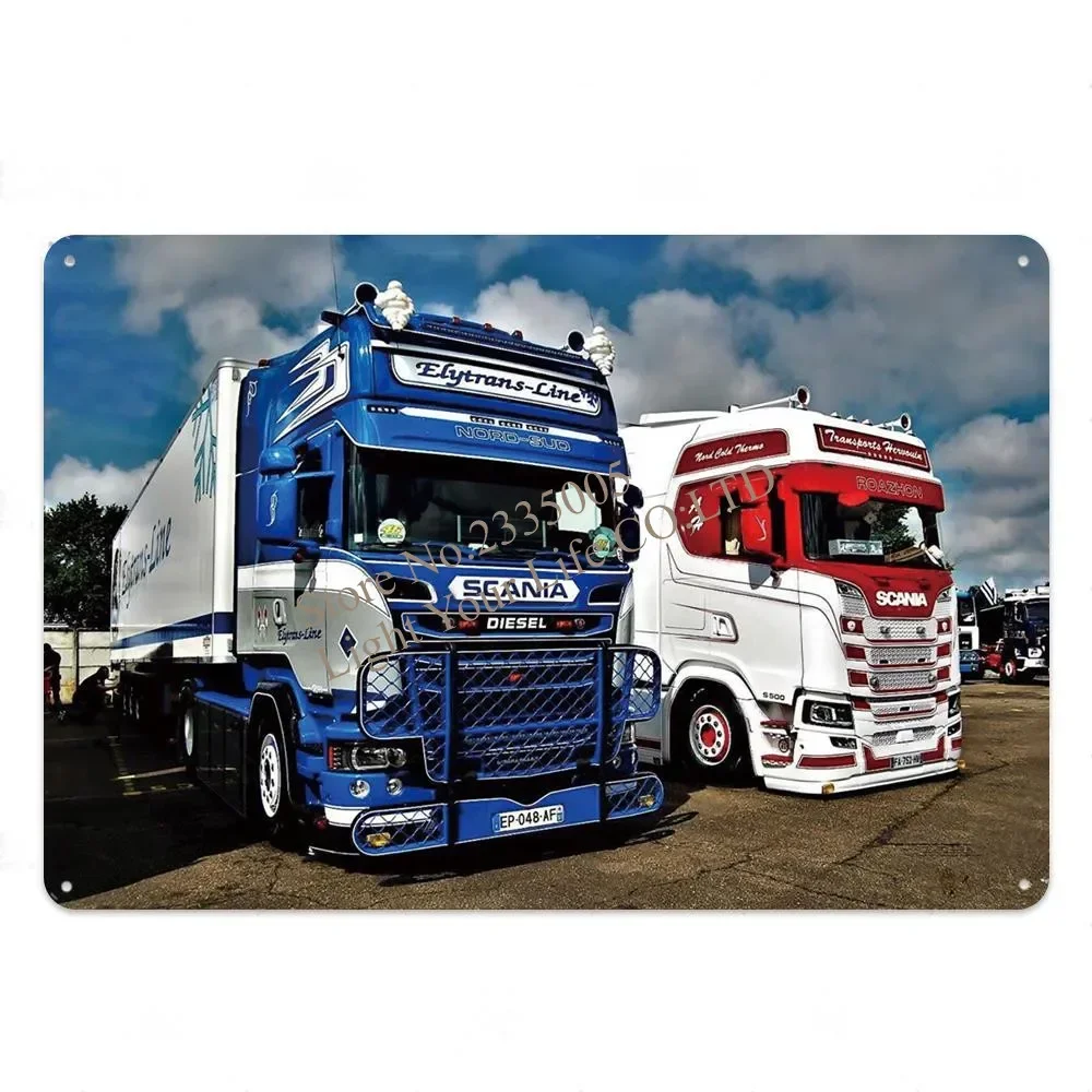 Scania 금속 사인 플라크 금속 빈티지 주석 사인 금속 포스터 벽 장식, 차고..