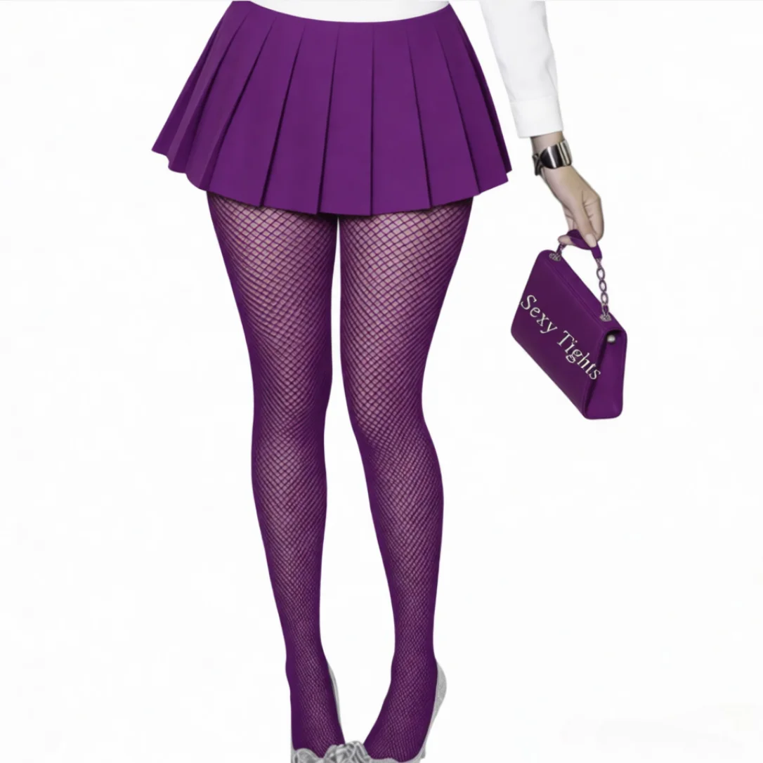 Elegant Sky Blue Fishnet Bodystockings - Vibrant Mesh Pantyhose