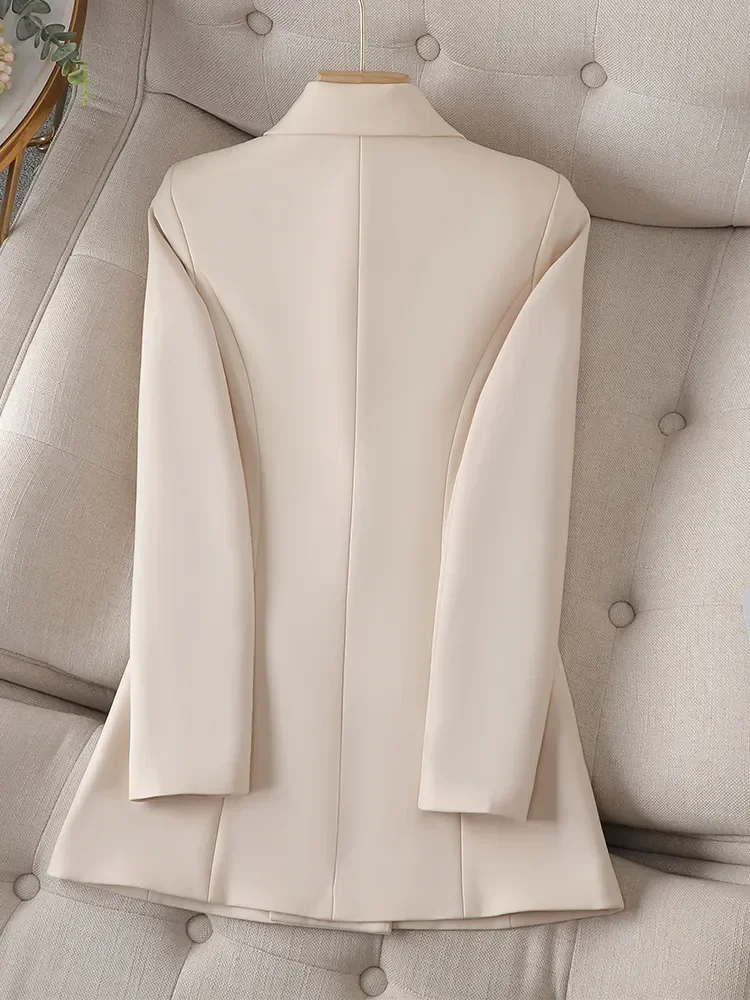 Fashion Autumn Blazer Women's Long Sleeved Jacket Pioneer Office Three Split Solid Women's Jacket Pink Black Beige Blazer Women