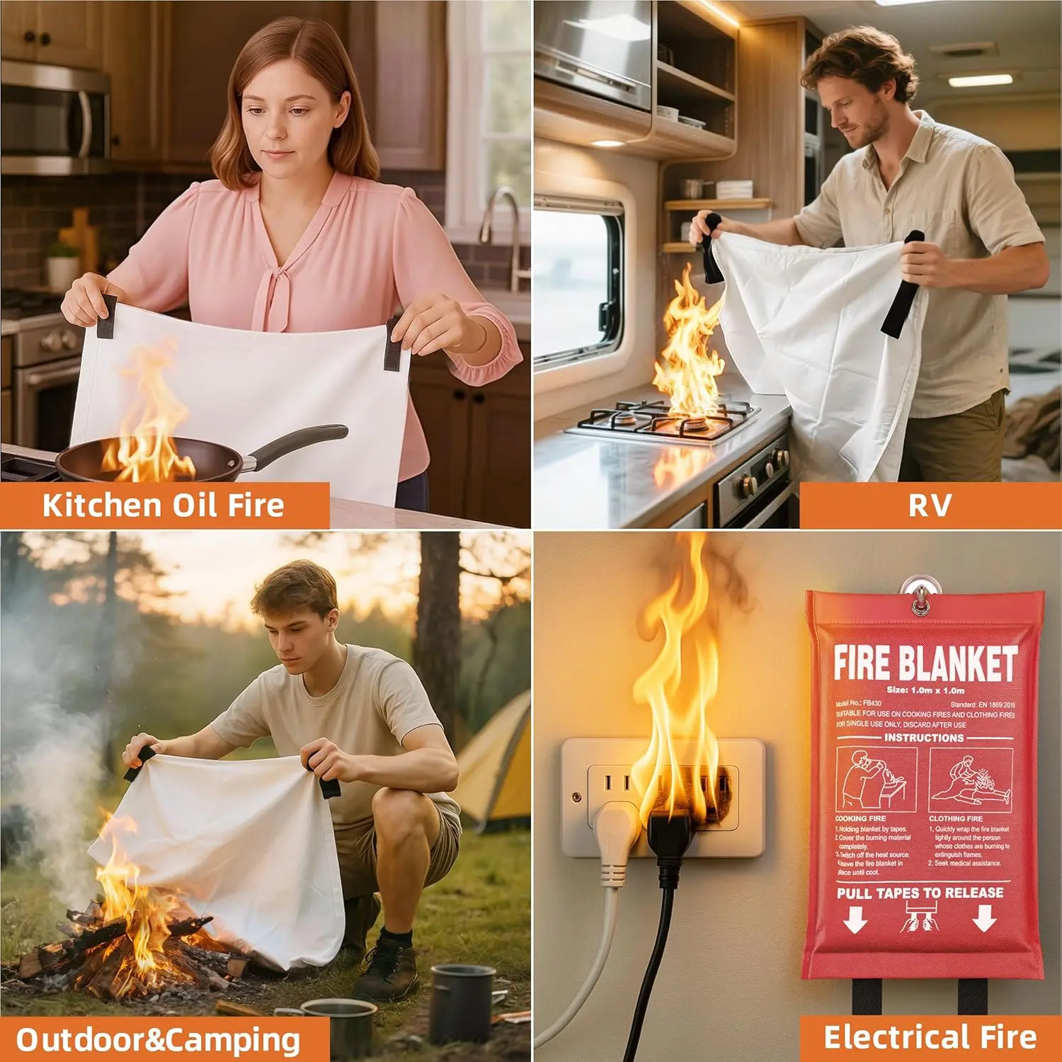 Fire Blanket for Emergency Extinguishing 6