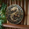 Wooden Wall Clock with Dragon Pattern: A Stylish Time - piece for Home or Office, Runs on AA Batteries 4
