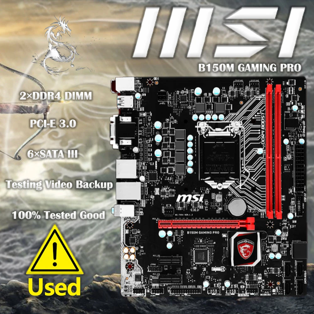 Msi B150M Gaming Pro Ddr4 Lga1151 32Gb Intel B150 Usb3.1 Pci-E X1 Vga Hdmi Micro Atx