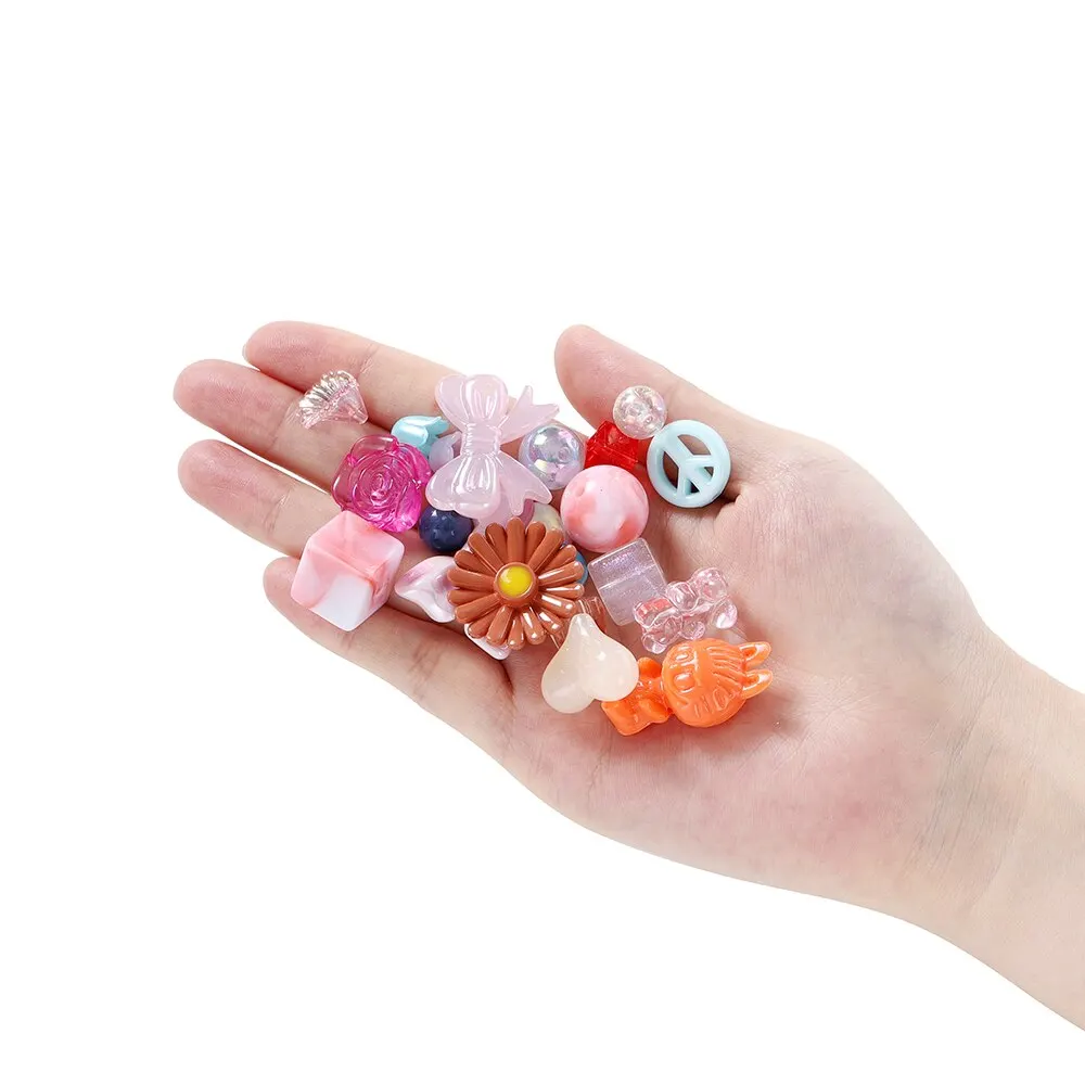 2 Style Mixed Flowers Heart AB Color Phone Chain Beads Necklace Earrings Beads Multi Style For Jewelry Making Findings 40g