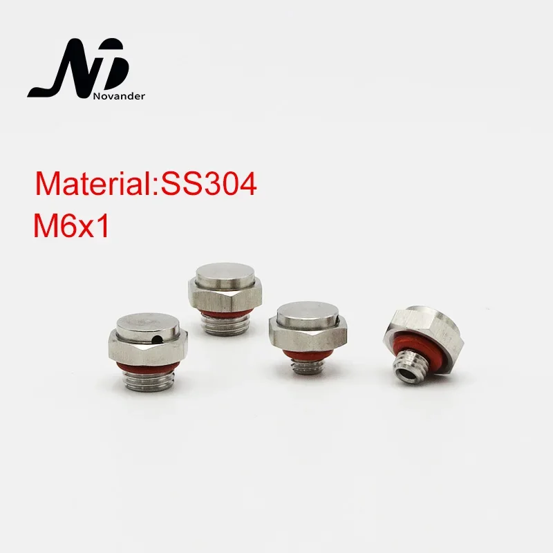 10 PCS M6*1 Metal Air Vent Plug SS304 M6x1 Stainless Steel