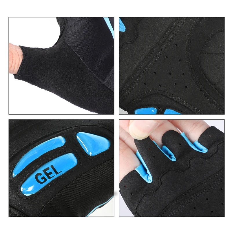 WEST BIKING Cycling Half Finger Gloves Gel Shockproof Bike Gloves Half Finger Men Women Outdoor Sports Non-slip Bicycle Gloves 3