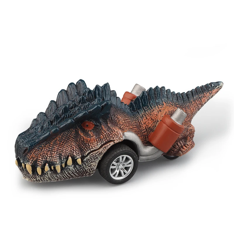 Hand Drawn Simulation Dinosaur Model Pullback Car Tyrannosaurus Toys For Kids Birthday Gifts Figures Desktop Ornament