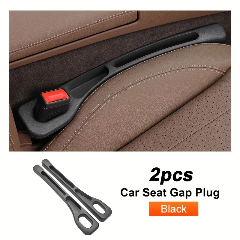 Car Seat Gap Filler Set - Soft Elastic Multi-Pocket Organizer, Leakproof and Anti-Loss, 2-Pack
