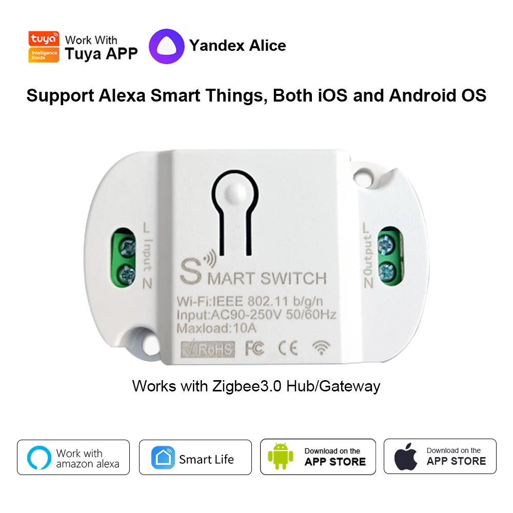 ProAMEDEN Smart Switch WiFi, 220 V, Smart Switch WiFi, App Tuya/Smart Life, Compatibile Con Alexa E Google Home (WIFI 10A). (3, Black - Foto 9