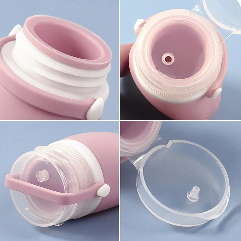 60ml Travel Portable Silicone Empty Bottle Cosmetic Storage Refillable Lotion Bottle Leakproof Shampoo Facial Cleanser Container