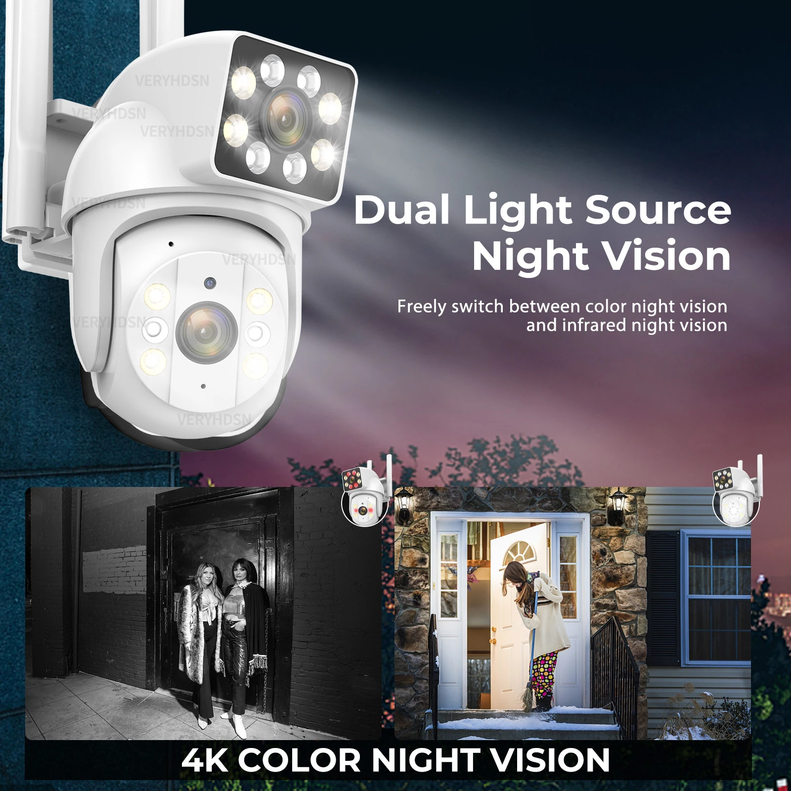   PTZ Ǯ ÷ ߰ ð  ķ, ΰ , ߿ , 10  , 1/4PCs, 8MP 5G WiFi IP ī޶