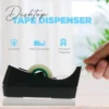 Desktop Tape Dispenser (Fits 1" Core) with Black Tape Holder,Weighted Non Slip Base, for Masking Tape,Heat Resistant Tape 2
