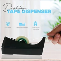 Desktop Tape Dispenser (Fits 1" Core) with Black Tape Holder,Weighted Non Slip Base, for Masking Tape,Heat Resistant Tape 2