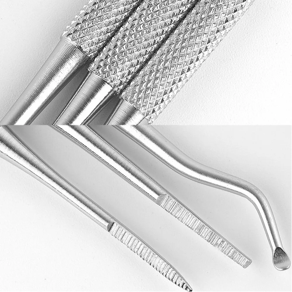 Professional Nail Dirt Remover Stainless Steel Cleaning Stick Dual End Ingrown Toe Nail Correction Files Cleaning Tool