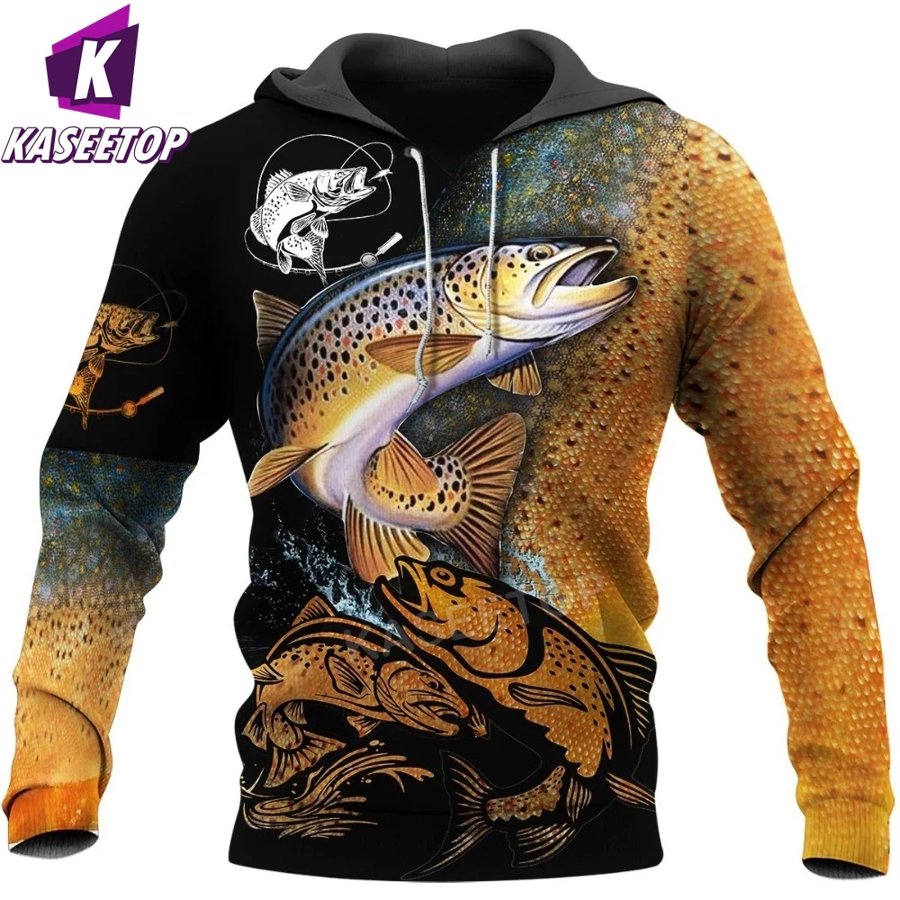 

Fashion Harajuku Men Hoodies Trout Fishing Art 3D Printed Sweatshirt/Zip Hoodies Unisex Casual Streetwear Pullover Tracksuit