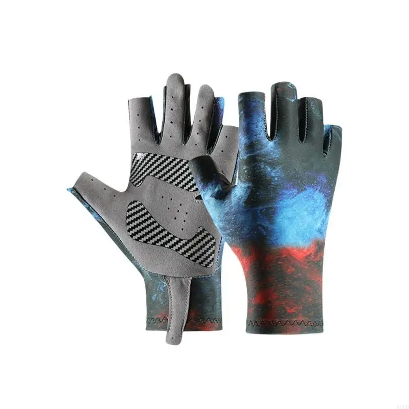 Outdoor -Sport -Halbfingerhandschuh atmungsaktiven fingerlosen Fahrradhandschuh schneller trocknend hoher elastischer 69HD – Detail 1