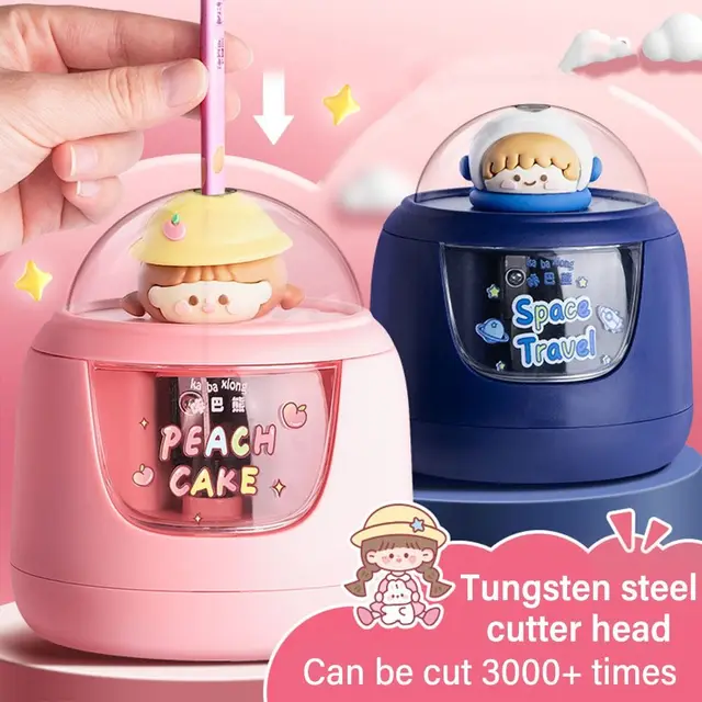 Cute Cartoon Battery Charging Electric Pencil Sharpener Switch Automatic Pencil Sharpener Creative Stationery Office School 1