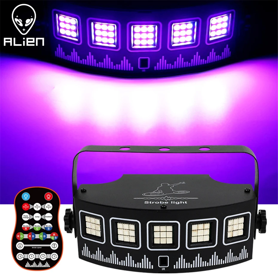 ALIEN LED RGB Disco DJ Strobe Light Party Holiday Christmas Music Club