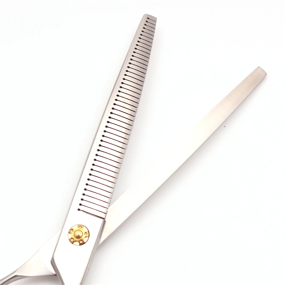 Dog Grooming Scissors Professional 7" 7.5" Japan 440C Curved Thinning Scissors Bend Down Chunker Shears Pet Hairdressing Scissor