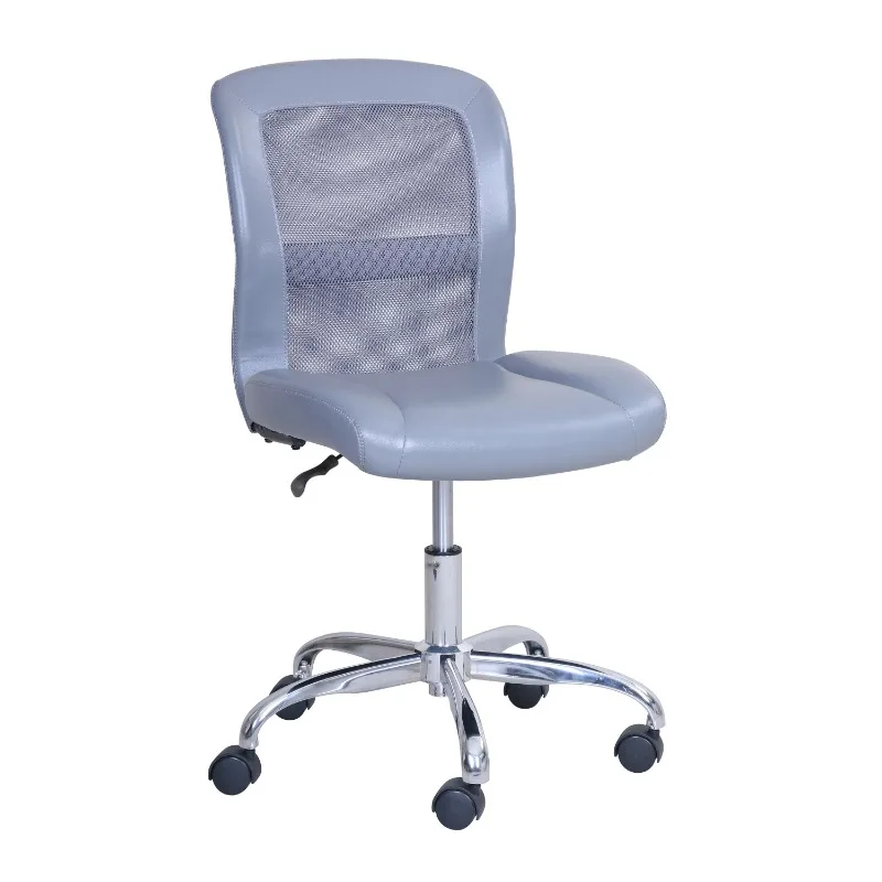 Mid-Back, Vinyl Mesh Task Office Chair, Gray/Black & Blue Mesh chair ортопедическое офисное кресло xiaomi 8h youran no 1 ergonomic chair excellent blue by