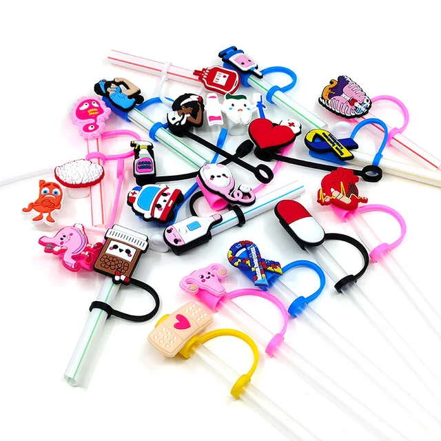 20PCS PVC Straw Topper Cute Cats Series New Arrival Plastic Straw Charms  Hat Accessories Straw Cover Wedding Party Souvenir Gift - AliExpress